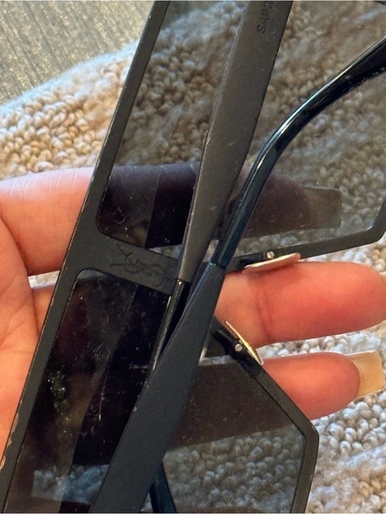 YSL Oversized Black Shield Sunglasses